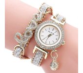 Relojes de pulsera de cuarzo para mujeres Pulsera elegante reloj de moda Varios estilos Aleación Relojes de pareja de alta calidad 05 de plata