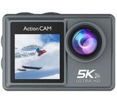Cámara de acción 5K 30FPS con control remoto Wifi Cámara de estabilización de imagen electrónica compatible con deportes de buceo al aire libre Gri...