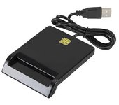 Lector de tarjetas inteligentes portátil universal para tarjetas bancarias, ID de tarjetas DNIE, ATM, IC, Lector de tarjetas SIM para Android negro