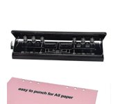 Punzón ajustable de 6 orificios con marca de posicionamiento, perforador de papel diario para planificadores de carpetas de seis anillos de tamaño ...