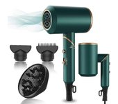 Secador de pelo, secador de pelo jónico profesional de 1800w con difusor y boquillas, potente secador de pelo para un secado rápido, compacto y lig...