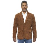 Infinity Leather Chaqueta de ante marrón tostado para hombre Abrigo de cuero italiano suave tan/marrón XS