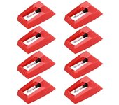 Agujas del tocadiscos de 8 piezas, agujas de lápiz de repuesto universales Agujas de lápiz óptico de repuesto para Vin Rojo