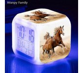 2023nuevos relojes despertadores de caballos al galope 7 relojes despertadores electrónicos luminosos multifunción de color para regalos de cumplea...