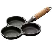Sartén para tortillas de hierro fundido de hierro fundido de 3 agujeros Sartén antiadherente para el desayuno Parrilla para el desayuno Olla para c...