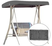 Techo de repuesto para columpio de jardín - Universal Porche Swing Roof para banco Tumbona de jardín 2-3 plazas - 191 x 120 cm Gris