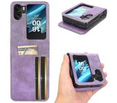 Funda de teléfono de cuero para Oppo Find N2 Flip Púrpura