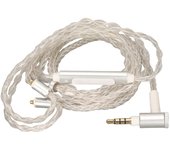 Cable de actualización de auriculares Cable de repuesto MMCX plateado de 8 núcleos con micrófono para SE846 SE535 SE215 SE315 SE425