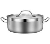 Olla caliente de acero inoxidable con tapa, olla de sopa gruesa para el hogar Olla caliente especial para inducción Co Plata