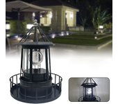 Faro Led Solar Giratorio de 360 Grados Ip65 Luz de Jardín Led Impermeable Efecto de Luz Giratoria Automática Lámpara de Paisaje (negro)