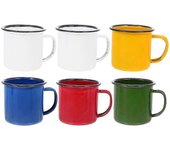 6pcs Tazas de esmalte de mano Estilo retro Tazas de esmalte Tazas de esmalte de colores Tazas gruesas de leche de café