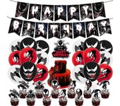Venom Happy Birthday Party Decoraciones Suministros para fiestas de cumpleaños para Venom Incluye Happy Birthday Banner - Cake Topper - Cupcake Top...