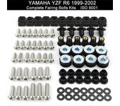 Apto para Yamaha YZFR6 YZF-R6 R6 1999 2000 2001 2002 Motocicleta Completo Kit de pernos de carenado Kit de tuercas Tornillos Acero inoxidable Plata...