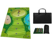 5pcs Putting Indoor Set Golf Training Aid Equipment, Golf Hit Mats verde 100*60cm