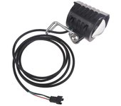 Bicicleta eléctrica LED luz delantera E-bike Bicicleta 2 en 1 Bocina impermeable Faro delantero Ciclismo Piezas de ciclismo a prueba de polvo