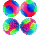 4 piezas iluminan bolas de perro brillantes bolas elásticas led flasheo spike pet balls molar ball pet light bolas interactivas