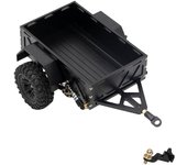 Remolque de metal con neumáticos configurados para 1/18 Rc Crawler Car Traxxas Upgrade Yo Negro