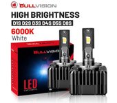 Bullvision HID Luz de xenón para coche D1S D3S LED D2S Canbus 30000LM D4S D5S D8S CSP Chip D1R D2R D3R D4R Canbus Sin Error 35W HID Ballast bull vi...