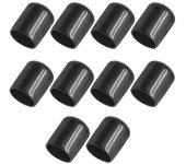 10 piezas de tapas de goma 16 mm de diámetro interior de tubo redondo de PVC tapa de perno de tapa de tornillo protectores de rosca negro
