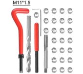 Kit de inserto de reparación de rosca métrica de 30 piezas M3 M4 M7 M9 M11 Helicoil Car Pro Coil Tool M11 * 1.5 p202411261227 M11X1.5