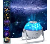 7 en 1 estrella Planetario Proyector 360 Giratorio Led Galaxy Night Lights Lámpara para el techo del dormitorio Decoración de la habitación Regalos...