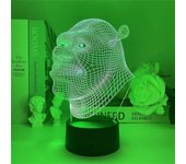 Figuritas - Shrek 2 Movie Action Figure - 3d Illusion Led Shrek Forever After Night Light 7 Color Change Srmart Touch Control Lighting Toys Boys