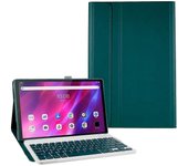 Para Lenovo Tab P11 / Tab P11 Plus Pu Leather Tablet Case Stand Anti-drop Protective Tablet Cover con teclado Bluetooth Verde de medianoche