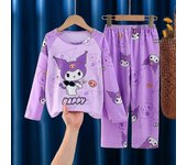 Otoño Niños Leche Seda Pijamas Conjuntos Kawaii Sanrioed Anime Cinnamoroll Kuromi Niños Niñas Ropa de dormir Ropa de casa para niños 10 18-(145-155cm)