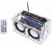 Kit de altavoces Bluetooth de bricolaje, kit de práctica de soldadura de radio FM con función de grabación con espectro LED y control remoto