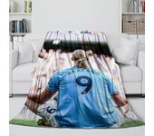 Manta de felpa Haaland - para niños, adolescentes y adultos - Fútbol, manta peluda para sofá cama, silla, oficina, viajes, camping, decoración al a...