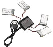 4pcs 3.7v 500mah batería lipo recargable con cargador para Syma X5c / X5sc Rc Quadcopter