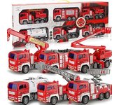 unbrand 6 en 1 juegos de coches de juguete para niños grandes fuerza motriz inercial camiones de juguete Bomberos