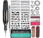108 Pcs Kit de herramientas de grabado eléctrico, multifuncional con cable Mini grabador Pen DIY Tool Set (enchufe de la ue negro