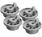 4 x Ruedas de riel de la canasta inferior del lavavajillas para Bosch Neff & Siemens Grey 165314 gris