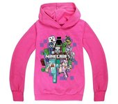 Liyun Juegos de dibujos animados para niños Sudadera con capucha Casual de manga larga con capucha Minecraft Sudaderas gráficas para niños 5-12y ni...