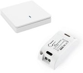 Interruptor de luz inteligente inalámbrico RF 433MHz Interruptor inteligente de control de iluminación CA 90-250V 10A módulo (1 W y 1 C) Blanco