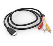 Cable HDMI a 3RCA, adaptador de conector de cable AV de audio y audio de HDMI macho de 5 pies / 1,5 m