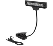 Luz de atril recargable USB 10 LED brillante, lámpara de mesita de noche lámpara de lectura de escritorio Negro