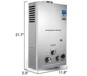 Redkid Calentador de agua de propano sin tanque Calentador de agua a pedido de propano 4.8GPM 36 KW de acero inoxidable apto para uso doméstico en ...