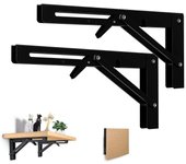Paquete de 2 consolas plegables, mesas de consola plegables de acero inoxidable de alta resistencia soportes de estantes plegables para bancos esta...