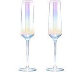 Nuevo producto, Crystal Champagne Flute Glass Set 2 Pieces Rainbow Champagne Glass Flauta Boda Navidad Día de San Valentín Saludos