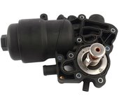 059115389P Carcasa del filtro de aceite del motor con reemplazo del termostato de refrigerante para - A6 A7 A8 Q5 3.0L 2013-2016 Negro