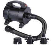 Bomba eléctrica portátil de 1600 W Bomba de colchón de aire Inflador de bomba de aire eléctrico de inflado Desinflador con 2 boquillas para barco d...