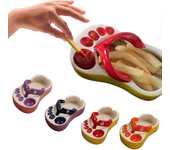 Cuco de cerámica creativo lindo Mini plato de papas fritas Flip Flops Bowl Plato creativopúrpura