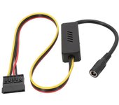 Cable de alimentación de disco duro DC 5525 a SATA Cable de disco duro DC 12V a SATA con regulador de voltaje reductor NegroRedyellow