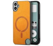 For Nothing CMF Phone 1 Estuche trasero de cuero compatible con la funda de teléfono MagSafe Skin-Touch Multicolor Style F