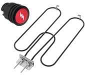 70127 Elementos calefactores de parrilla de barbacoa para parrillas Q240 / Q2400, pieza de repuesto de parrillas 55020001 230V 2200W con tapa de bo...