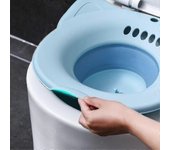 Baño de asiento para inodoro Cuidado de las hemorroides posparto, baño de remojo perineal sobre el asiento del inodoro, lavabo de asiento plegable ...