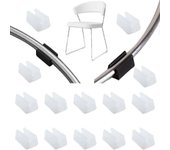 32pcs Silla Pie Planeador Tubo Extremo Tapa Tapón Muebles Protector de Piso Forma U Tapas de Silla de Plástico (10mm, blanco