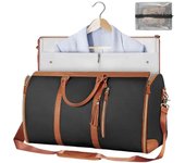 Bolsas de viaje colgantes 2 en 1 para trajes de maleta, bolsa de ropa de mano, bolsa de lona grande de cuero PU para mujeres, bolsas de ropa imperm...